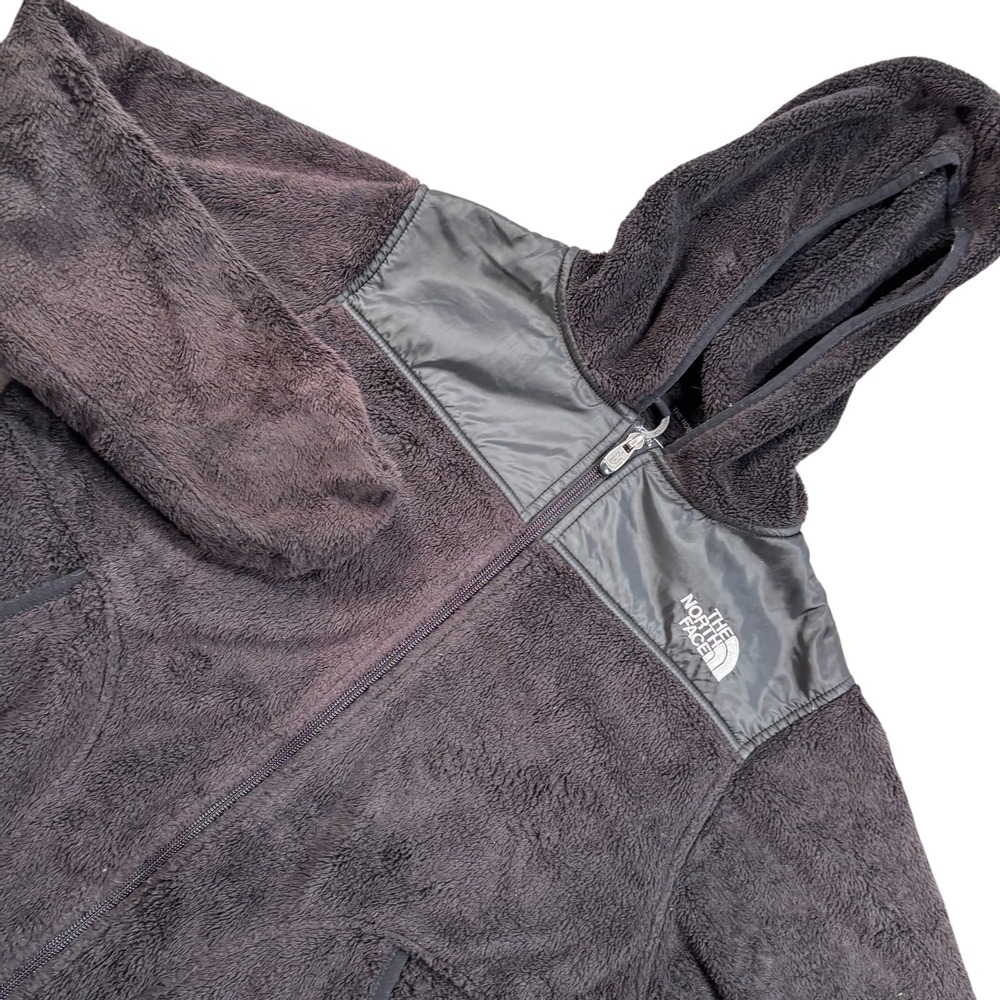 The North Face Oso Womens Black Full Zip Hoodie Sherpa Fleece Sun Fade Sz M